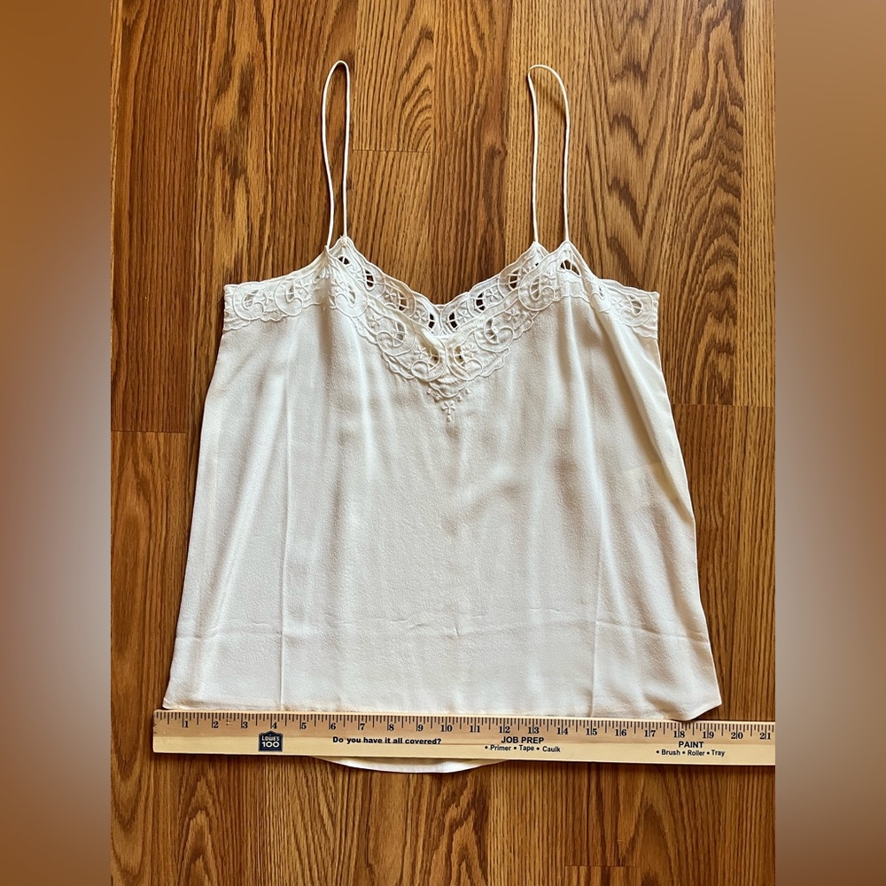 Sezane cream/white silk cami